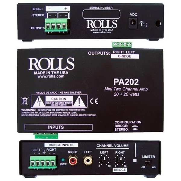 Rolls ROLLS PA202 Stereo 20w-ch Class D Amp PA202